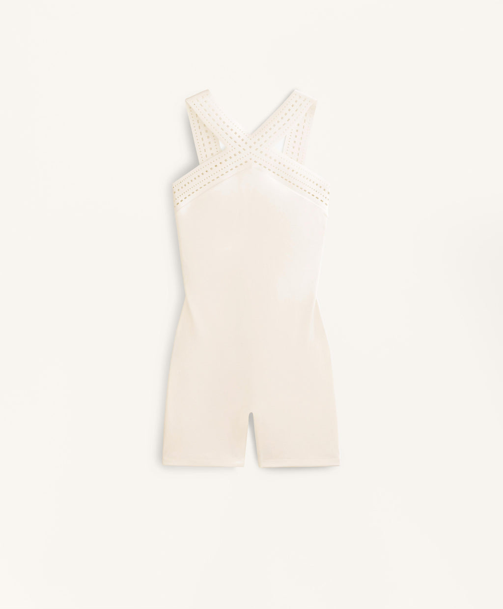 COMPRESSIVE CUTWORK SHORT JUMPSUIT