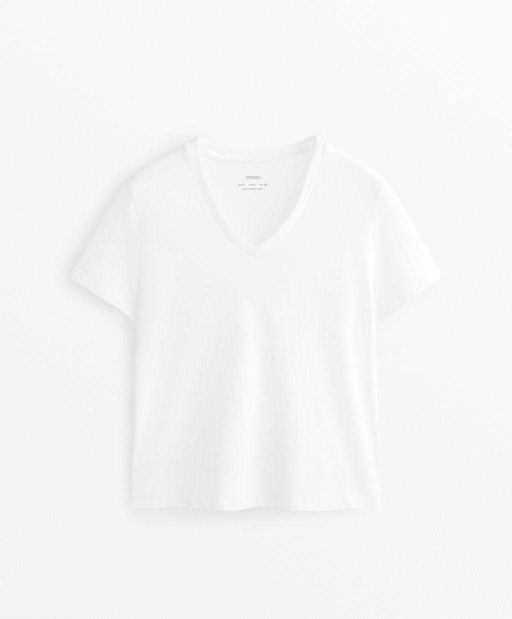 COTTON BLEND V NECK T SHIRT