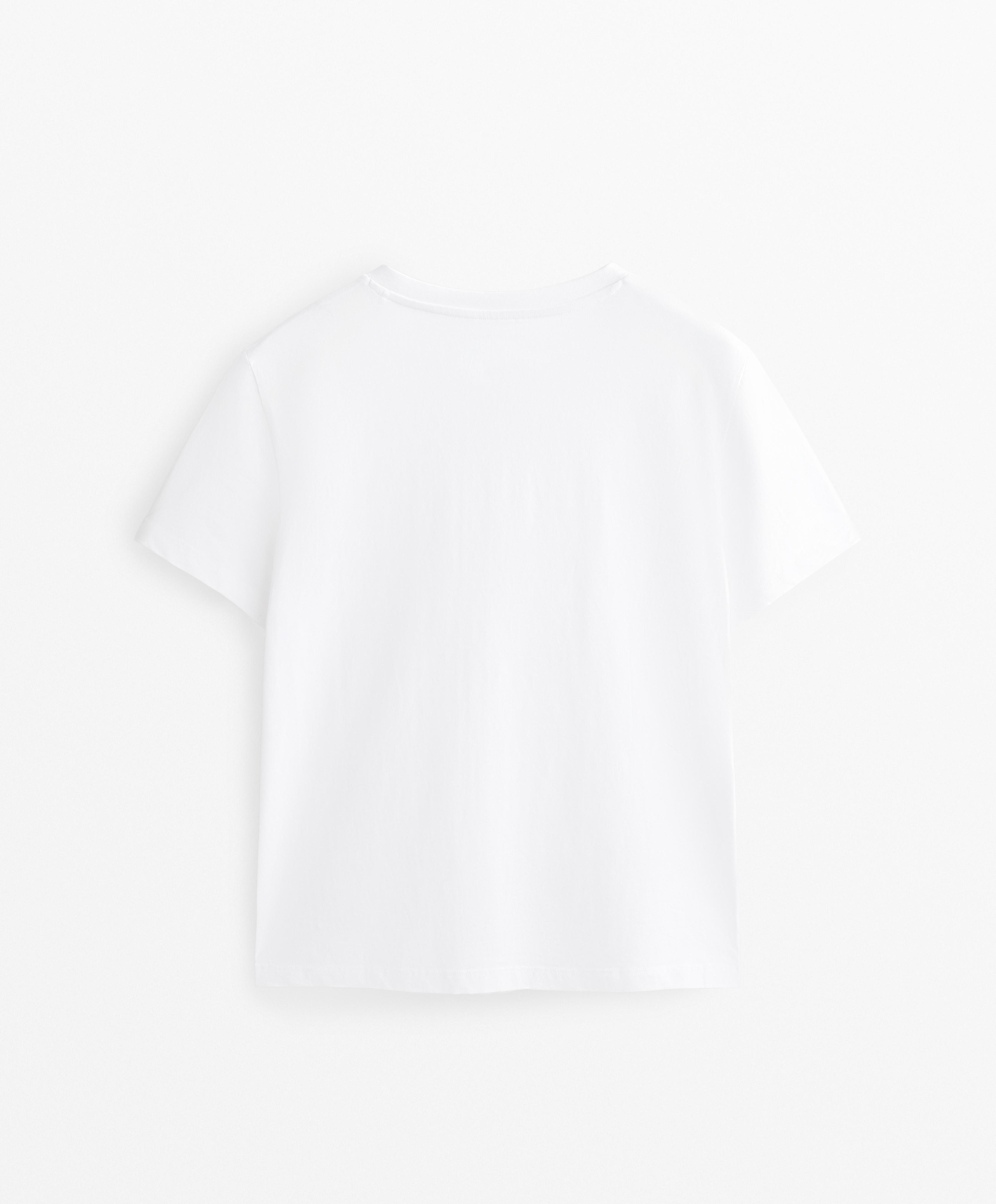 COTTON BLEND V NECK T SHIRT