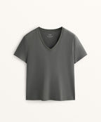 COTTON BLEND V NECK T SHIRT