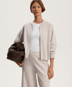 HOODED PIQUE KNIT JACKET