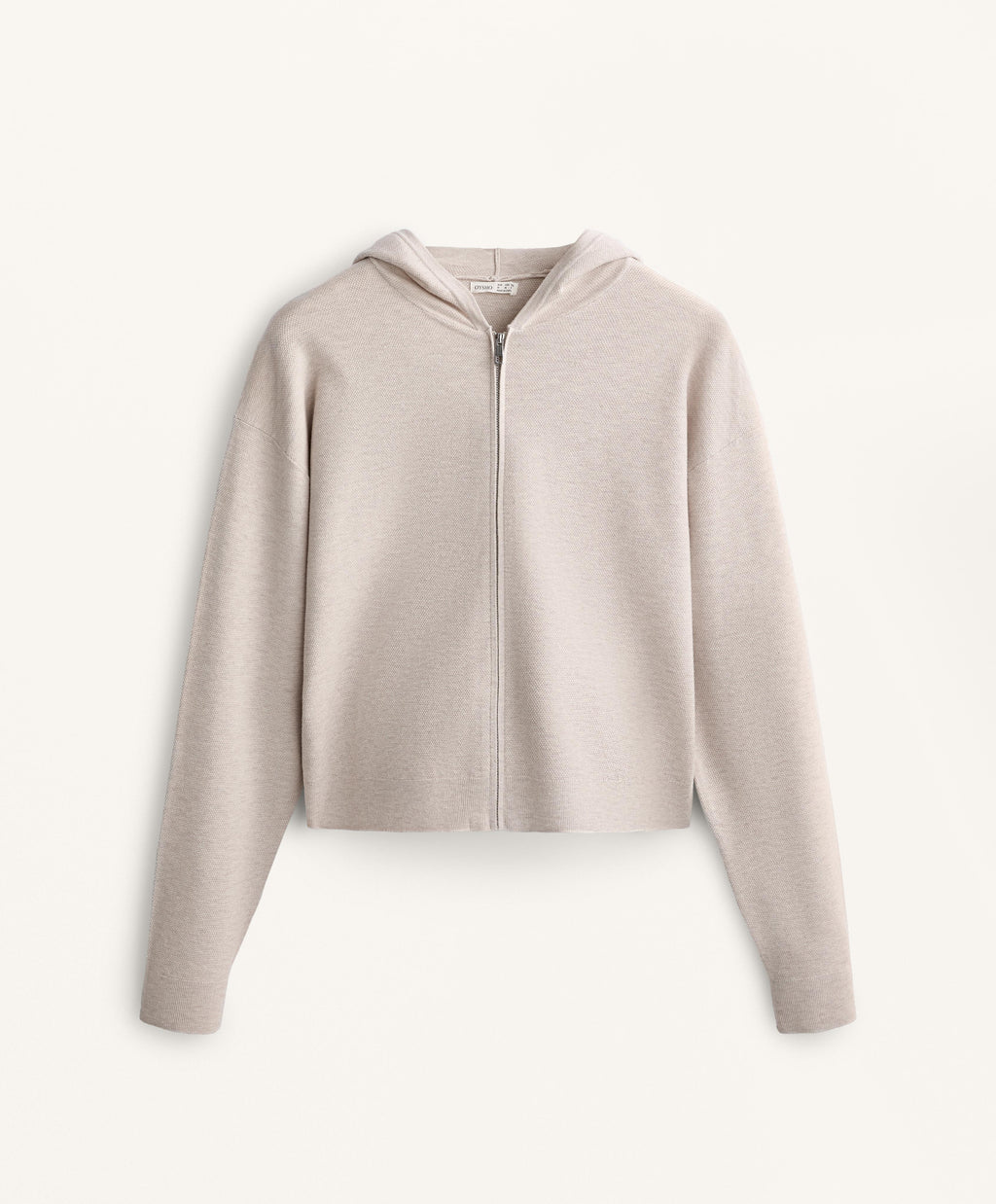 HOODED PIQUE KNIT JACKET