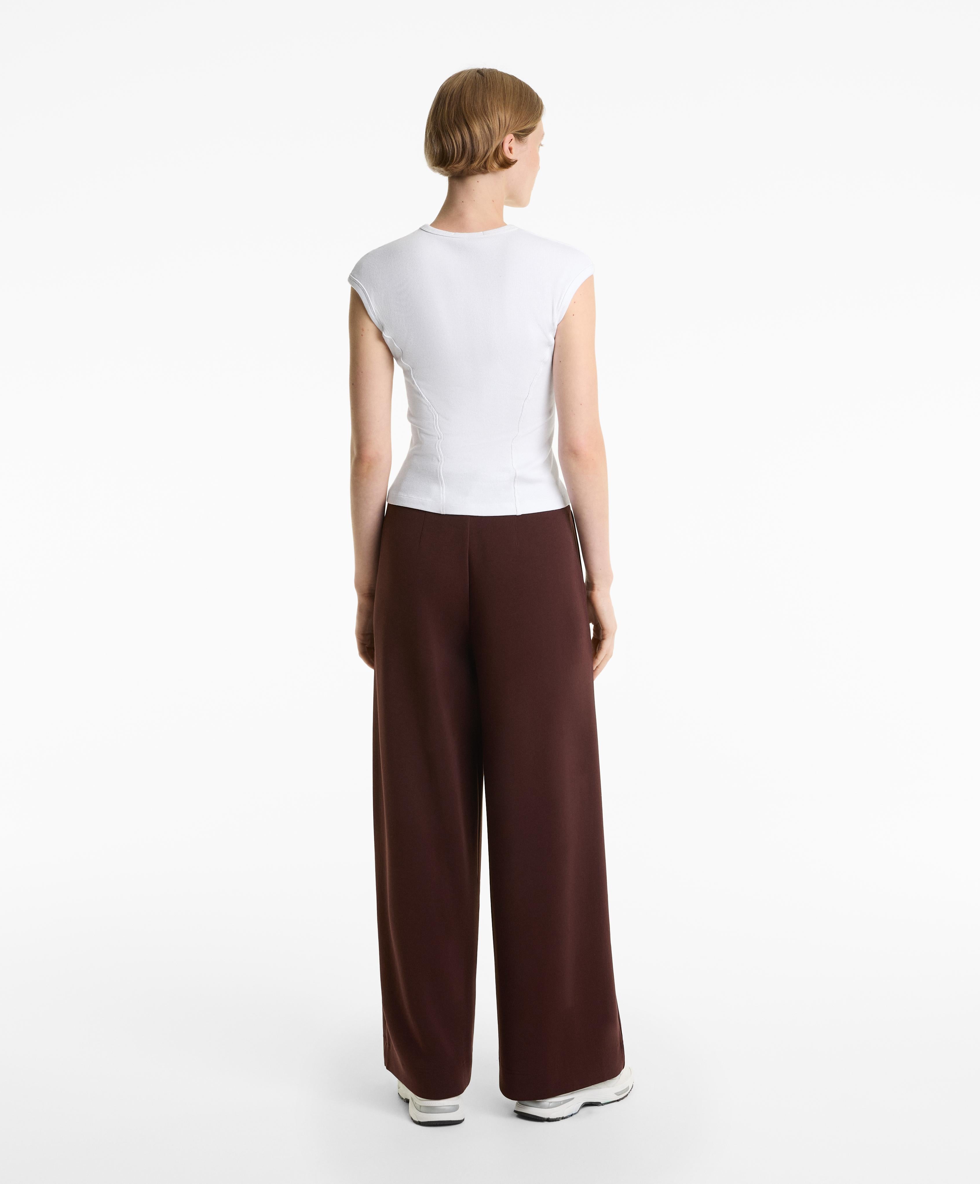 STRAIGHT LEG SOFT TOUCH MODAL TROUSERS WITH CREASE