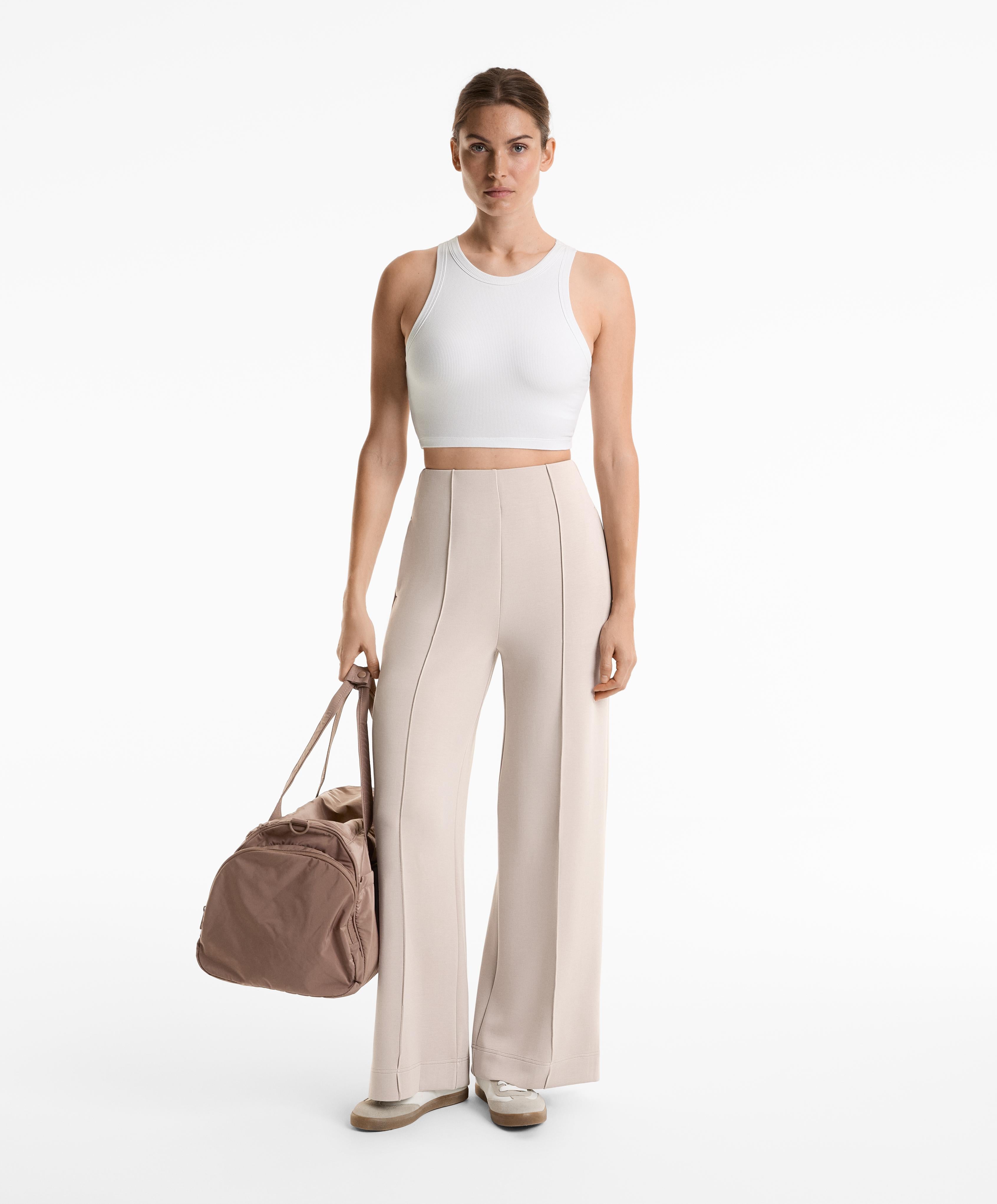 STRAIGHT LEG SOFT TOUCH MODAL TROUSERS WITH CREASE