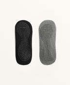 2 PAIRS OF COTTON BLEND YOGA AND PILATES SOCKS WITH CROSSOVER STRAPS