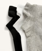 3 PAIRS OF COTTON BLEND SPORTS SNEAKER SOCKS WITH HEEL TAB