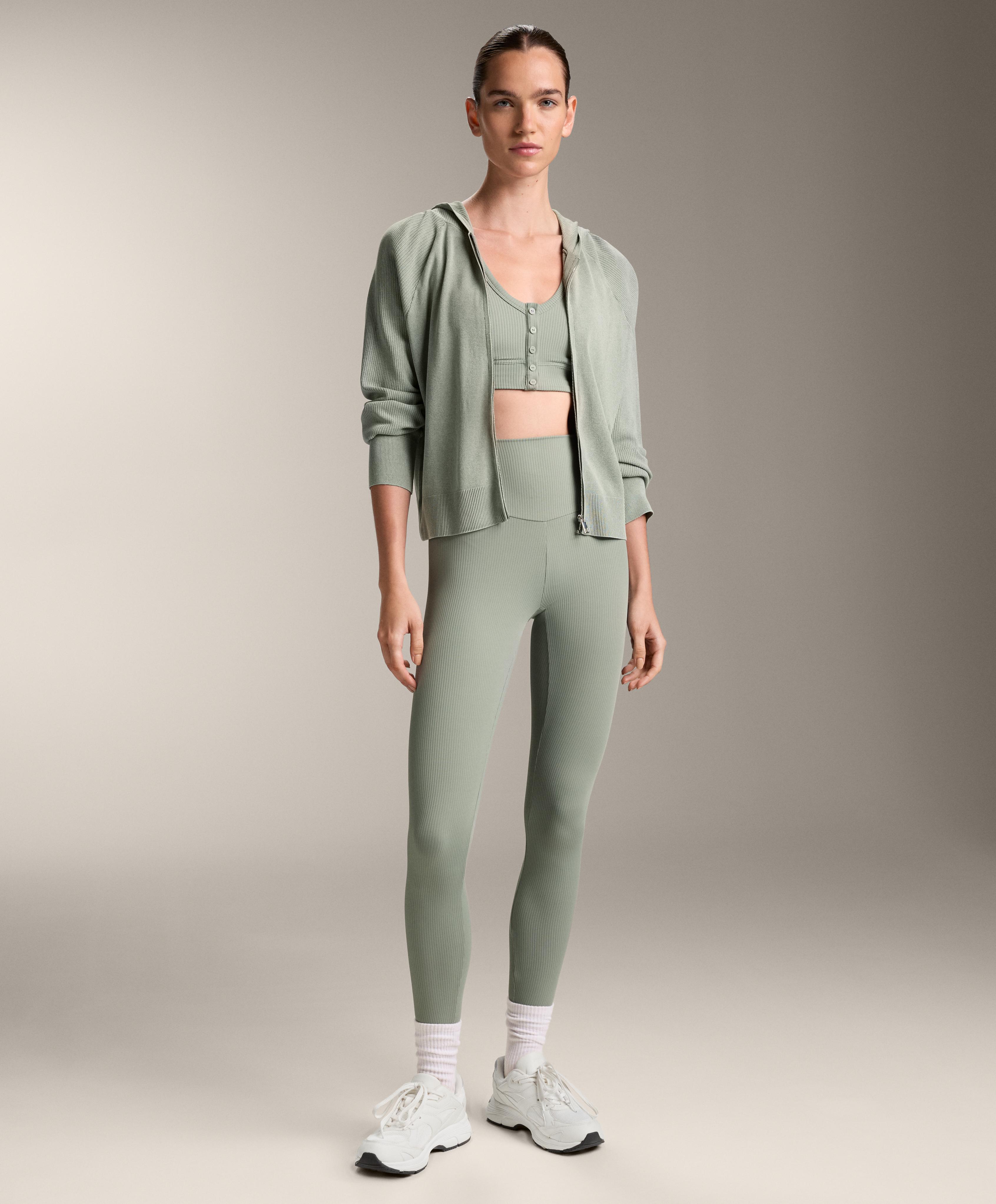 COMFORTLUX RIB HIGH WAISTED ANKLE LENGTH LEGGINGS