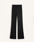 COMFORTLUX HIGH WAISTED FLARED TROUSERS WITH SPLIT HEM
