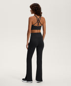 COMFORTLUX HIGH WAISTED FLARED TROUSERS WITH SPLIT HEM