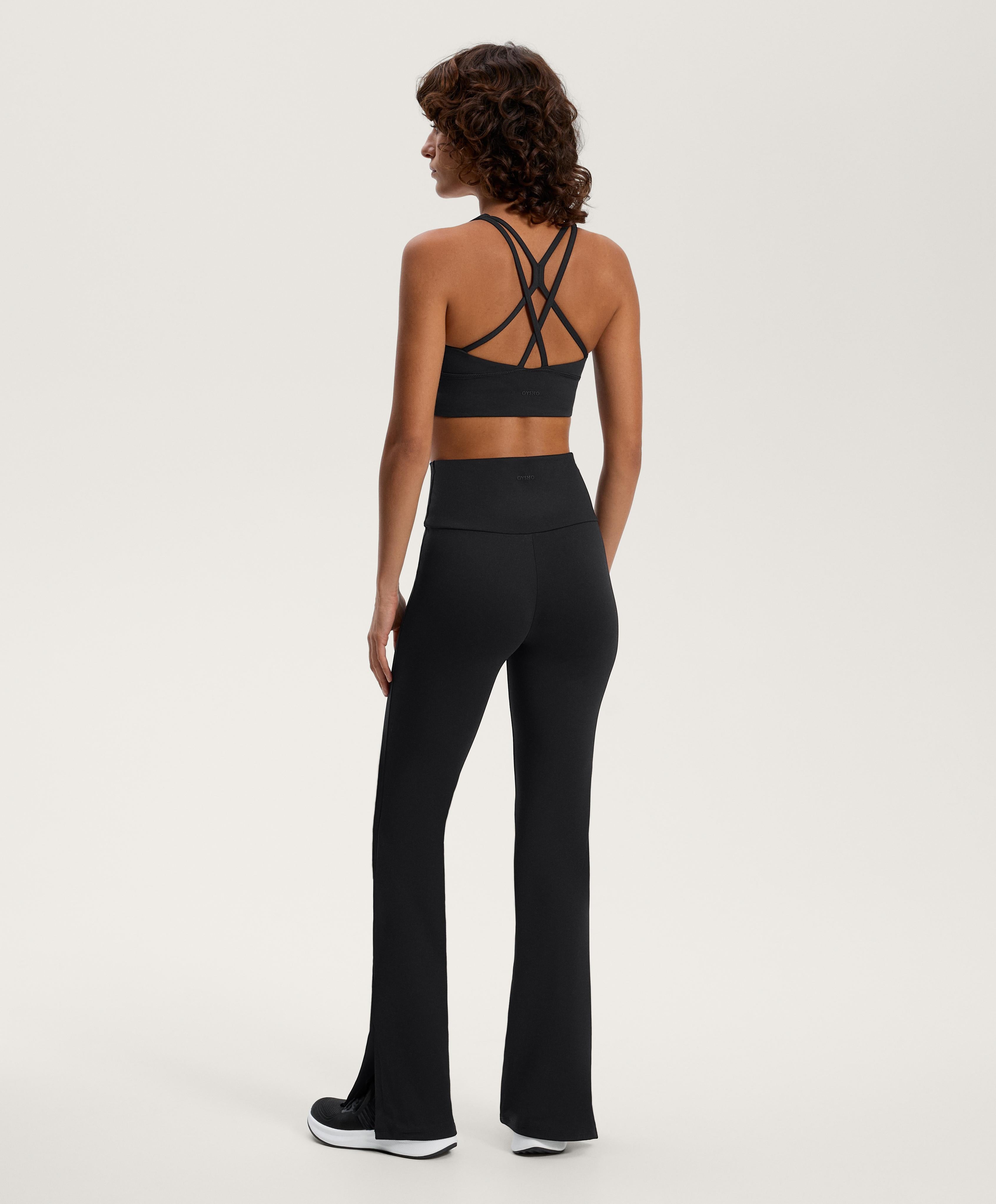 COMFORTLUX HIGH WAISTED FLARED TROUSERS WITH SPLIT HEM