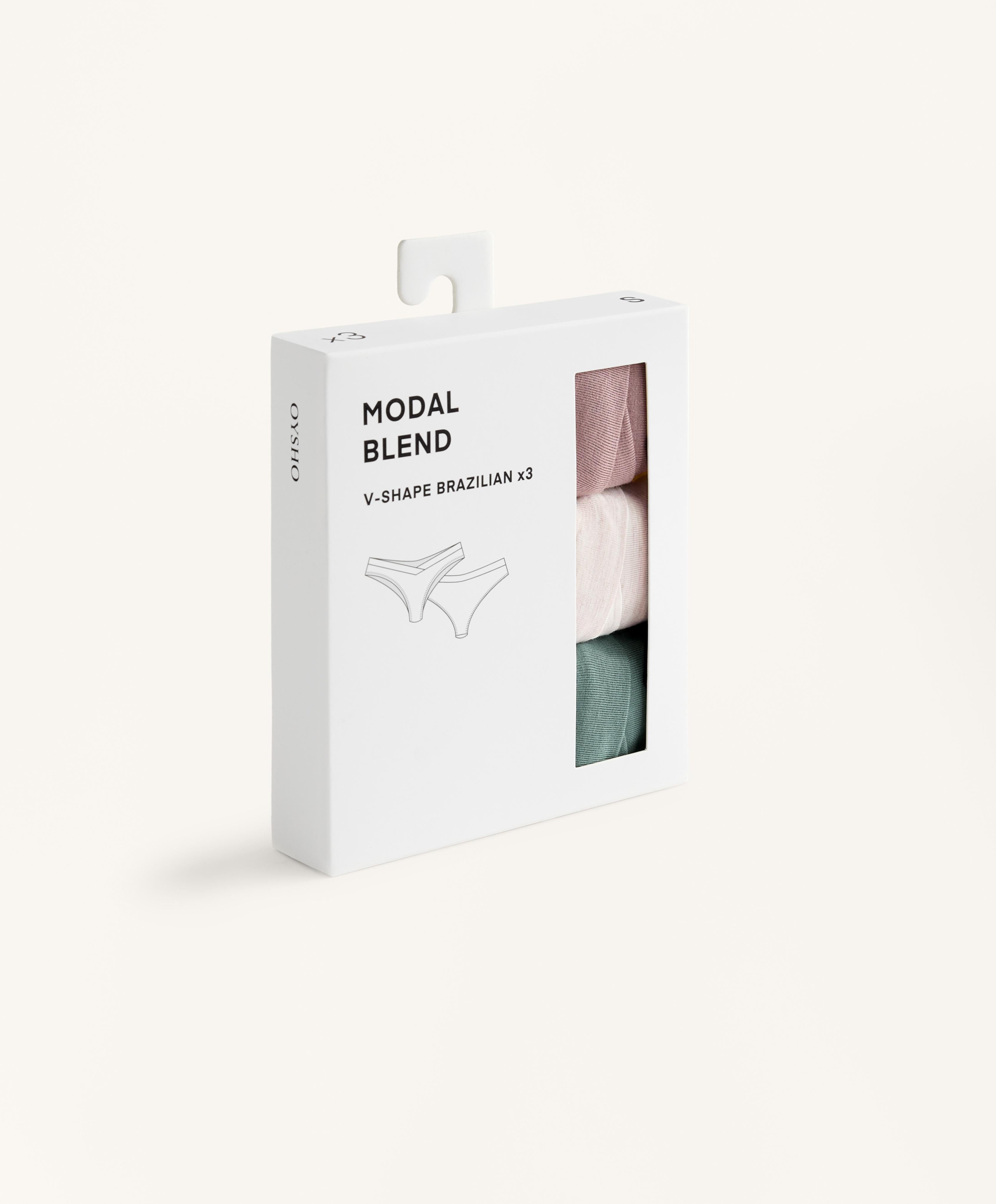 3 MODAL BLEND V CUT BRAZILIAN BRIEFS