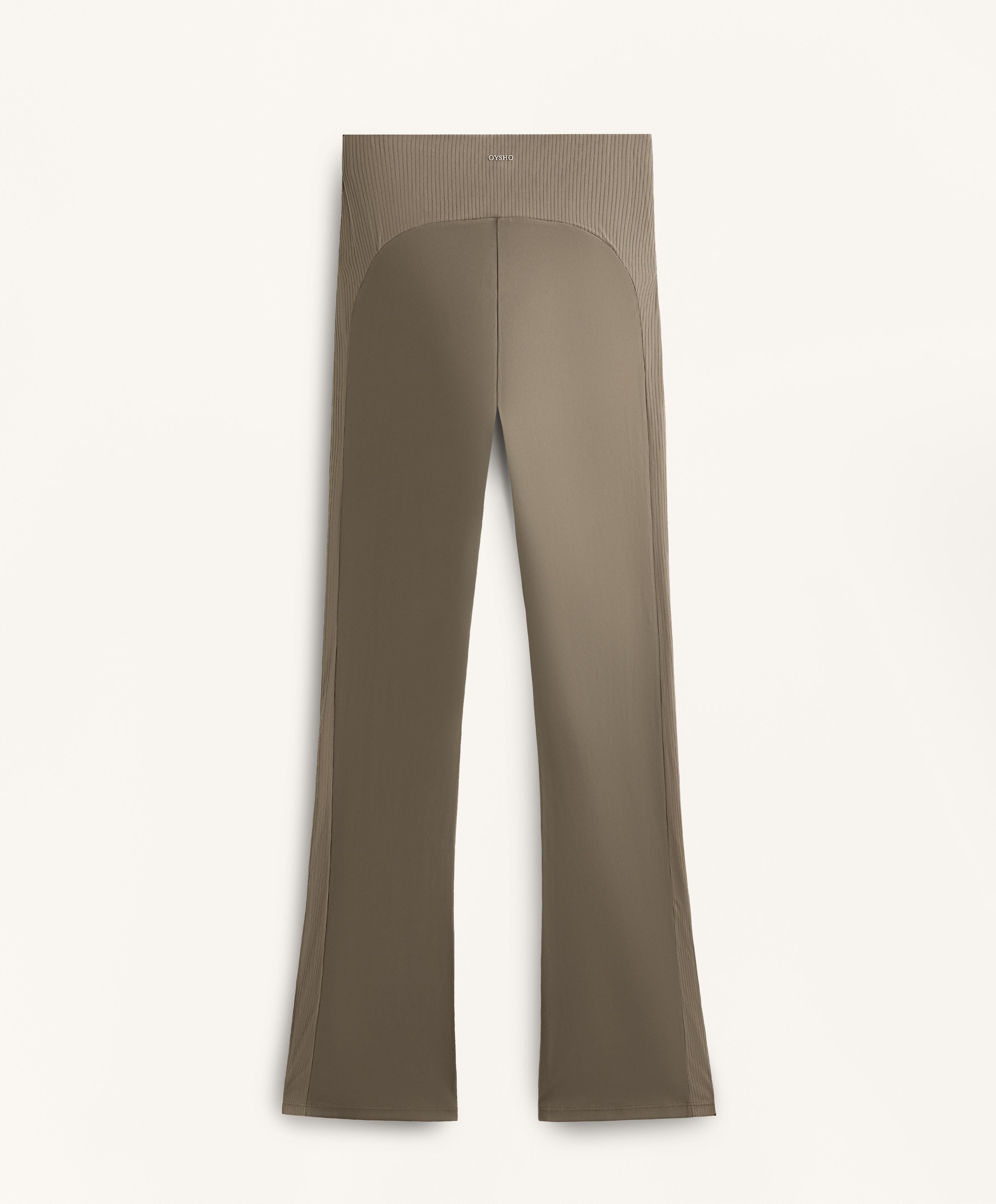 HIGH RISE COMFORTLUX RIB FLARE TROUSERS