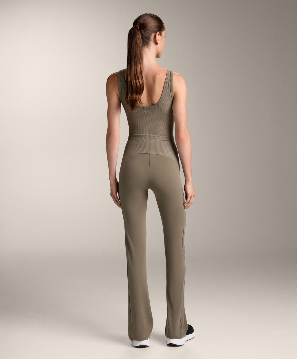 HIGH RISE COMFORTLUX RIB FLARE TROUSERS