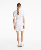 COTTON BLEND PIQUE BERMUDA SHORTS WITH BUCKLE