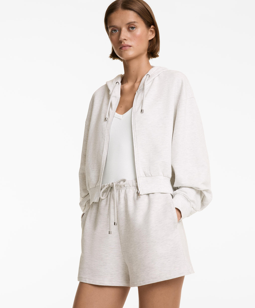 WIDE LEG COTTON AND MODAL SHORTS
