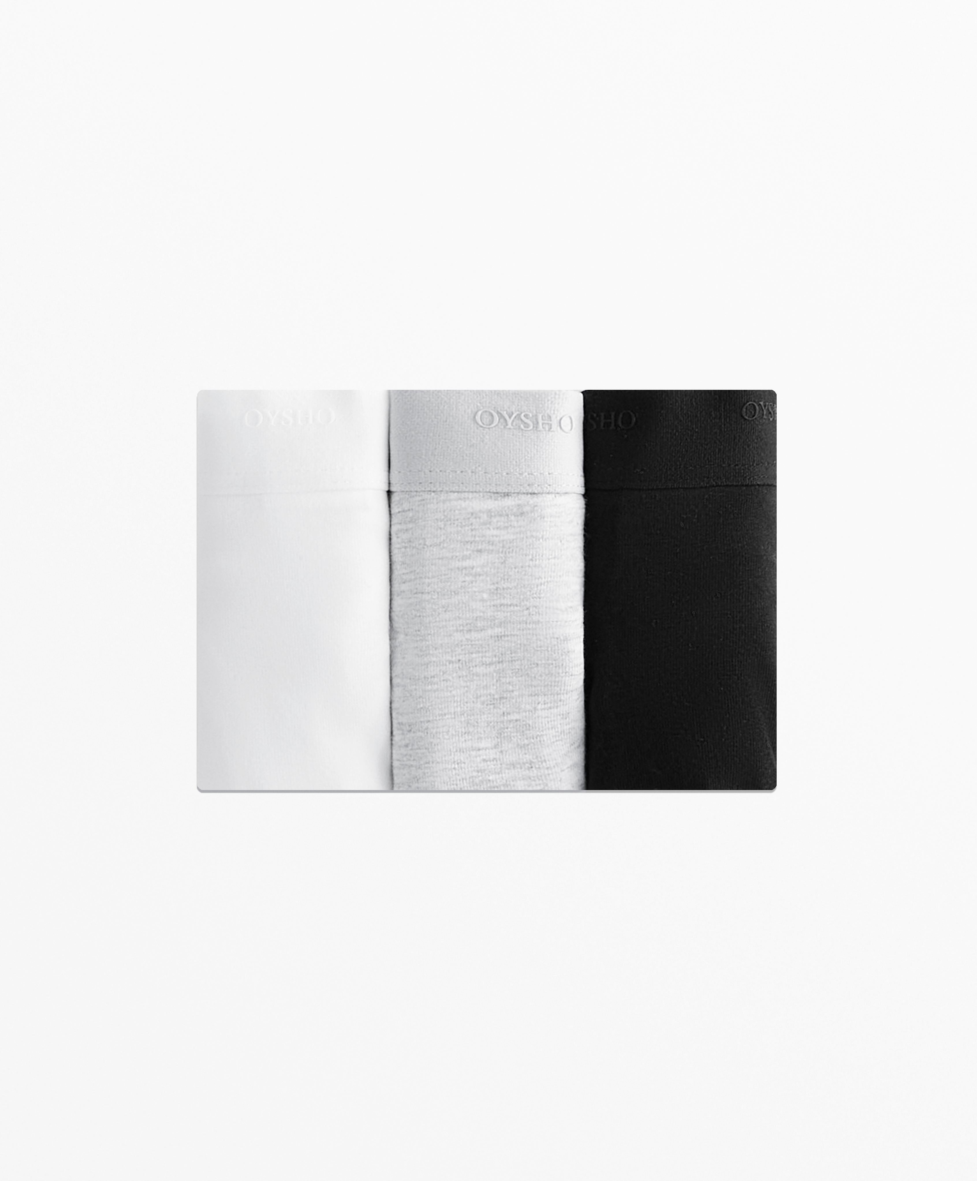 3 COTTON BLEND LOGO THONGS