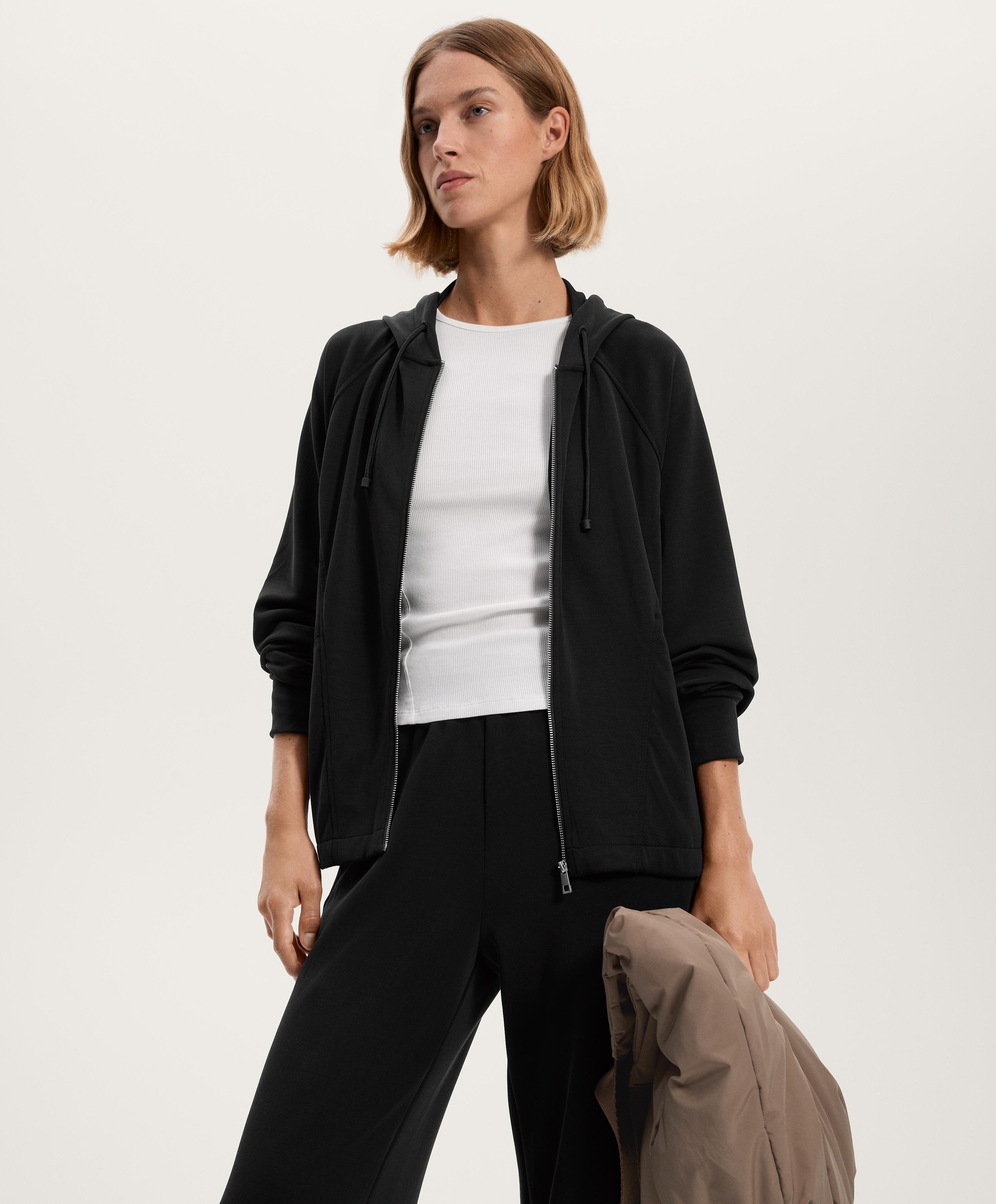 BOXY HOODED JACKET WITH SOFT FEEL MODAL