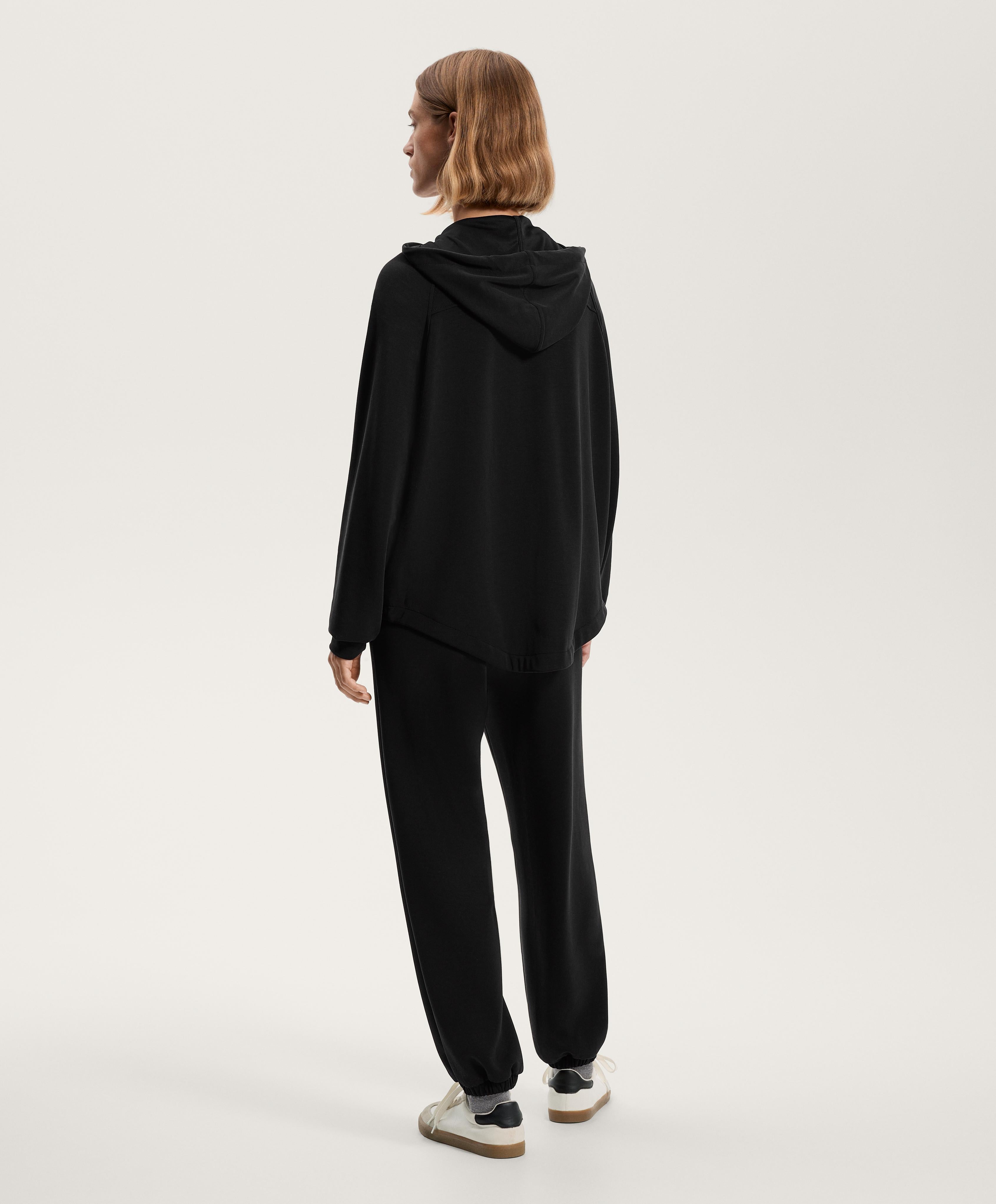 BOXY HOODED JACKET WITH SOFT FEEL MODAL