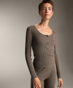 BUTTON ROUND NECK T SHIRT