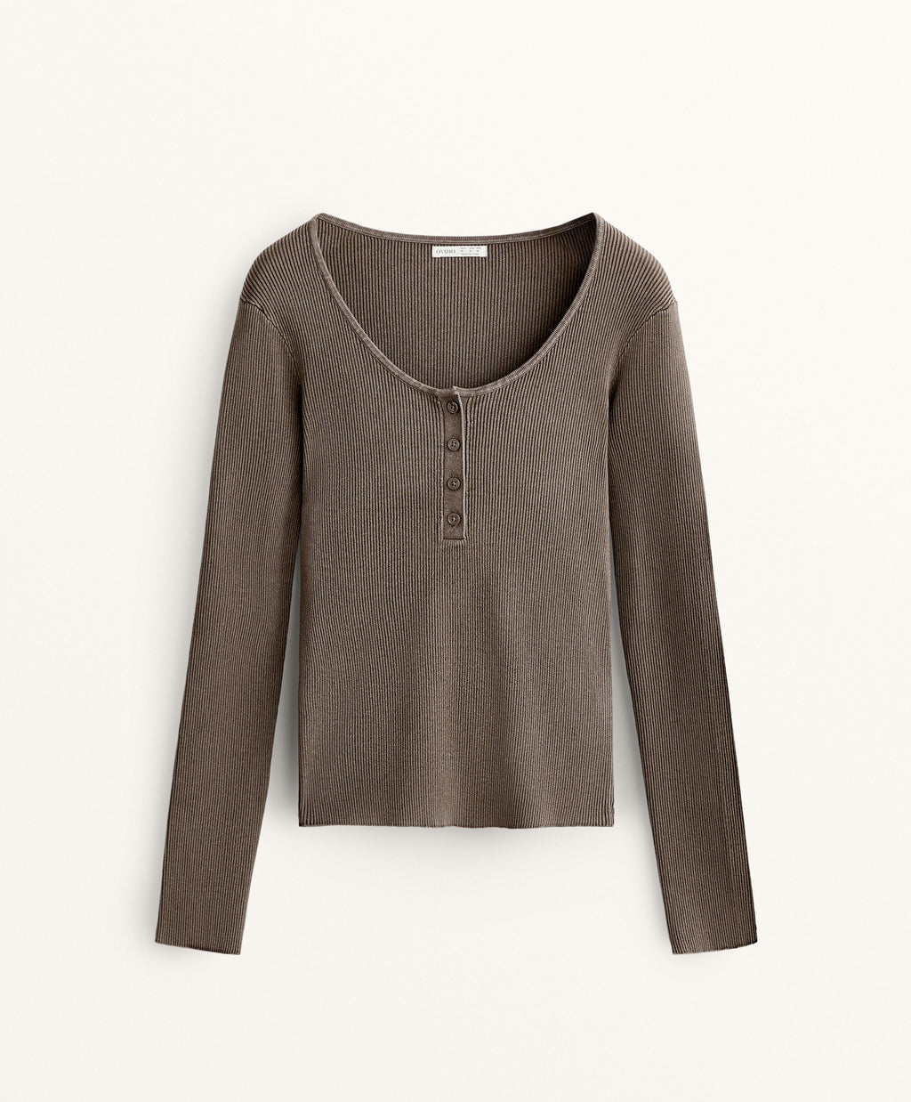 BUTTON ROUND NECK T SHIRT