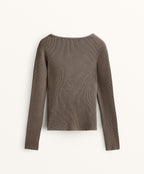 BUTTON ROUND NECK T SHIRT