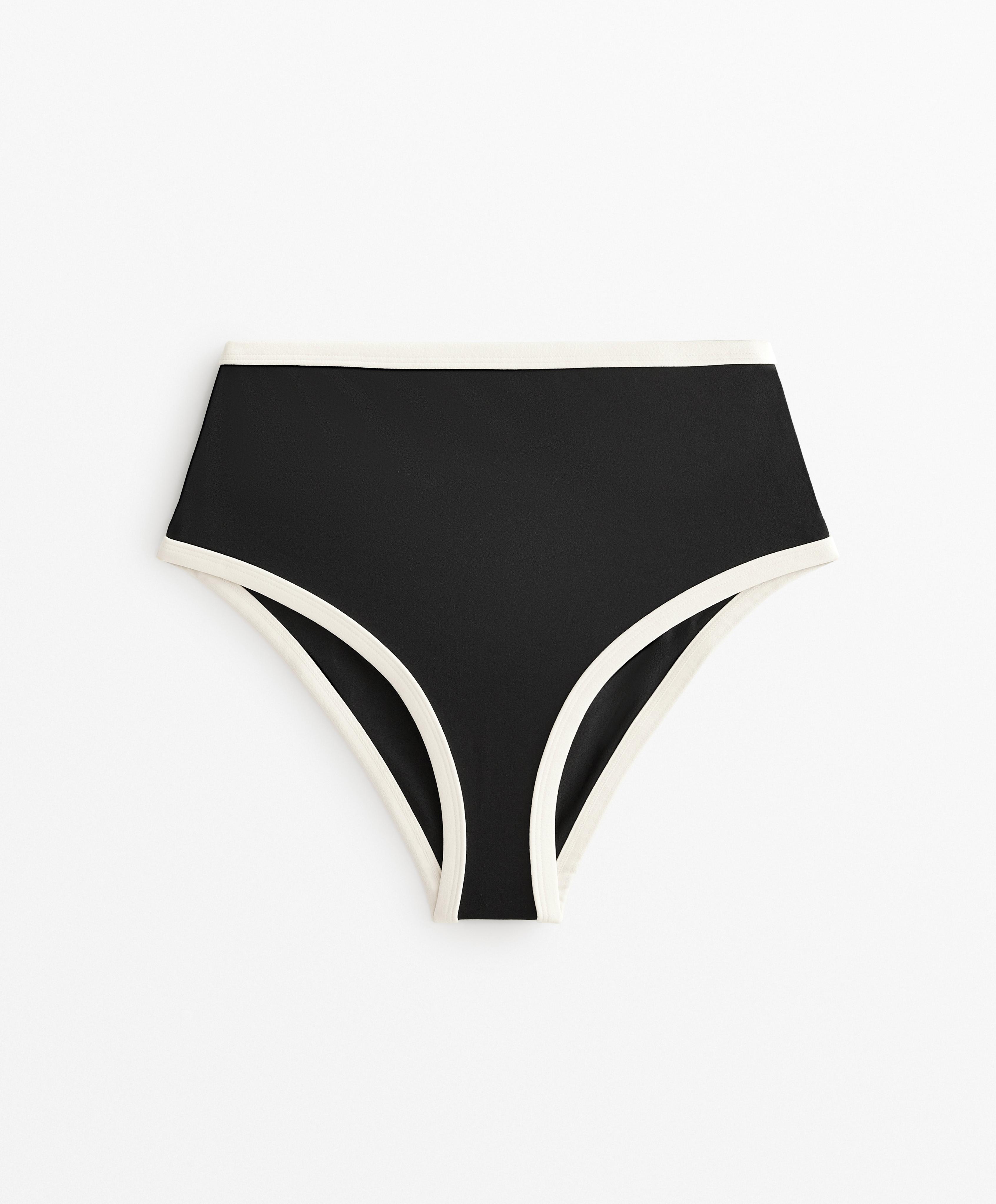 BIKINI HIGH WAISTED BOTTOMS CONTRAST TRIM