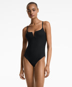 PIQUE V NECK SWIMSUIT