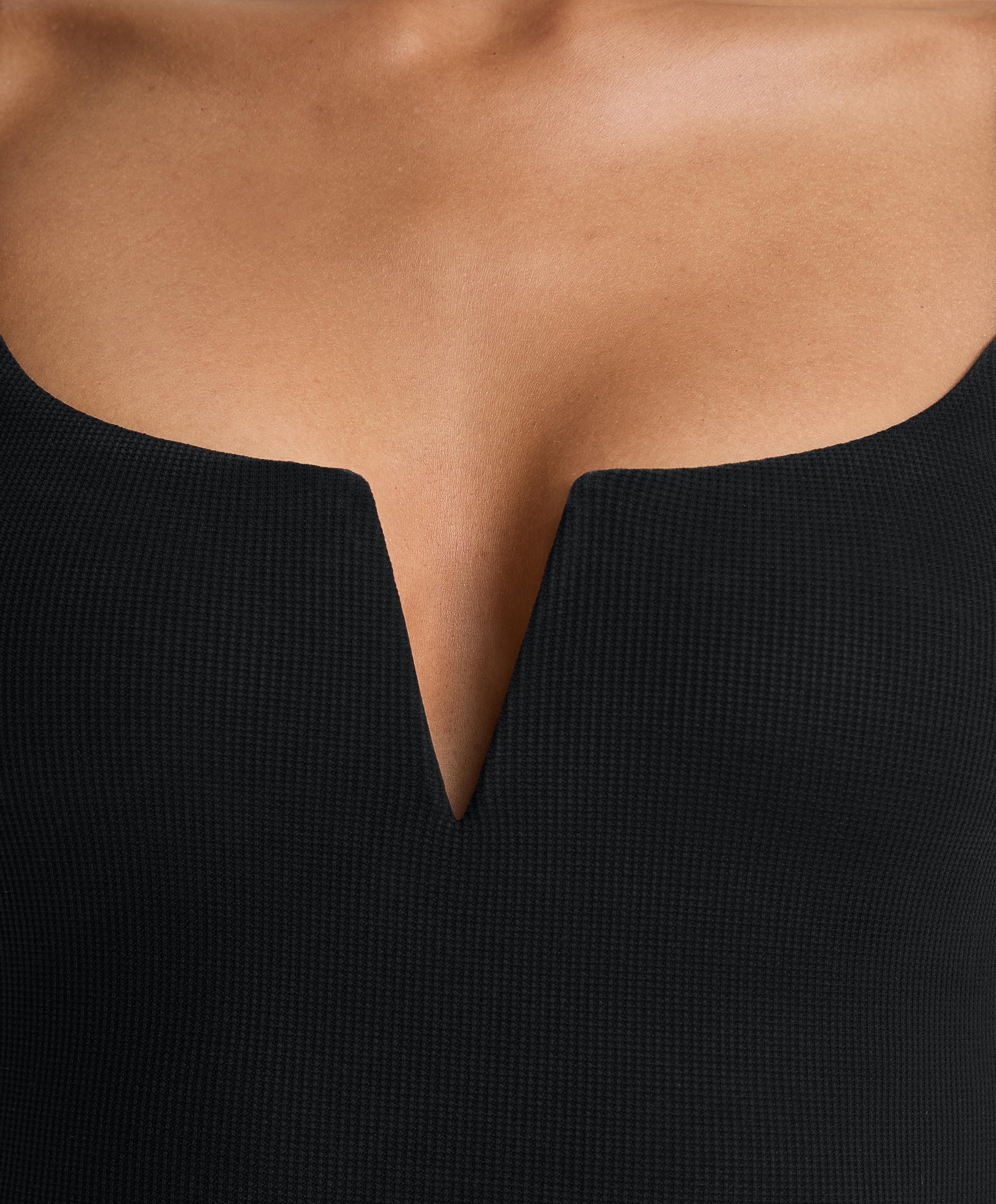 PIQUE V NECK SWIMSUIT