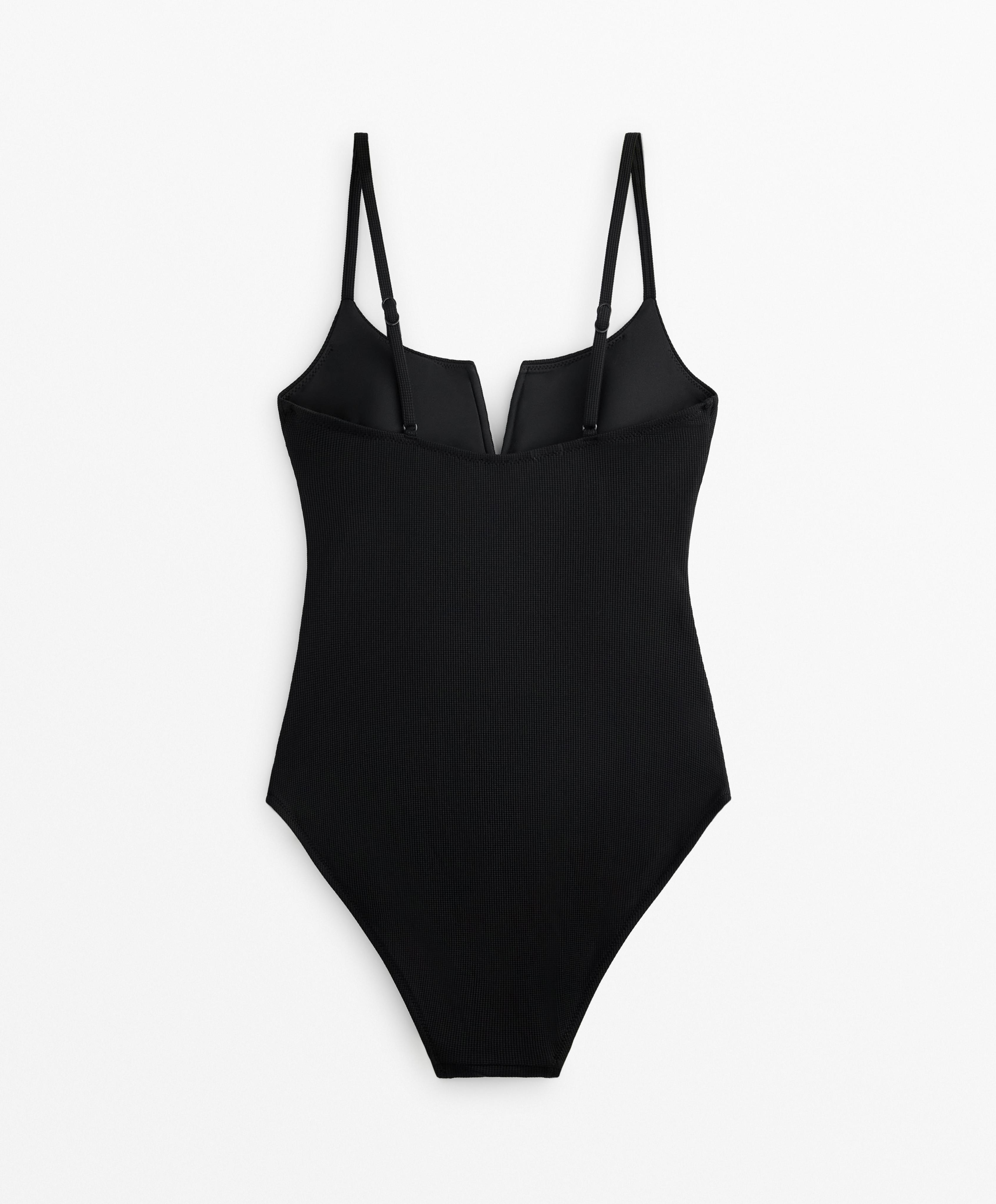 PIQUE V NECK SWIMSUIT