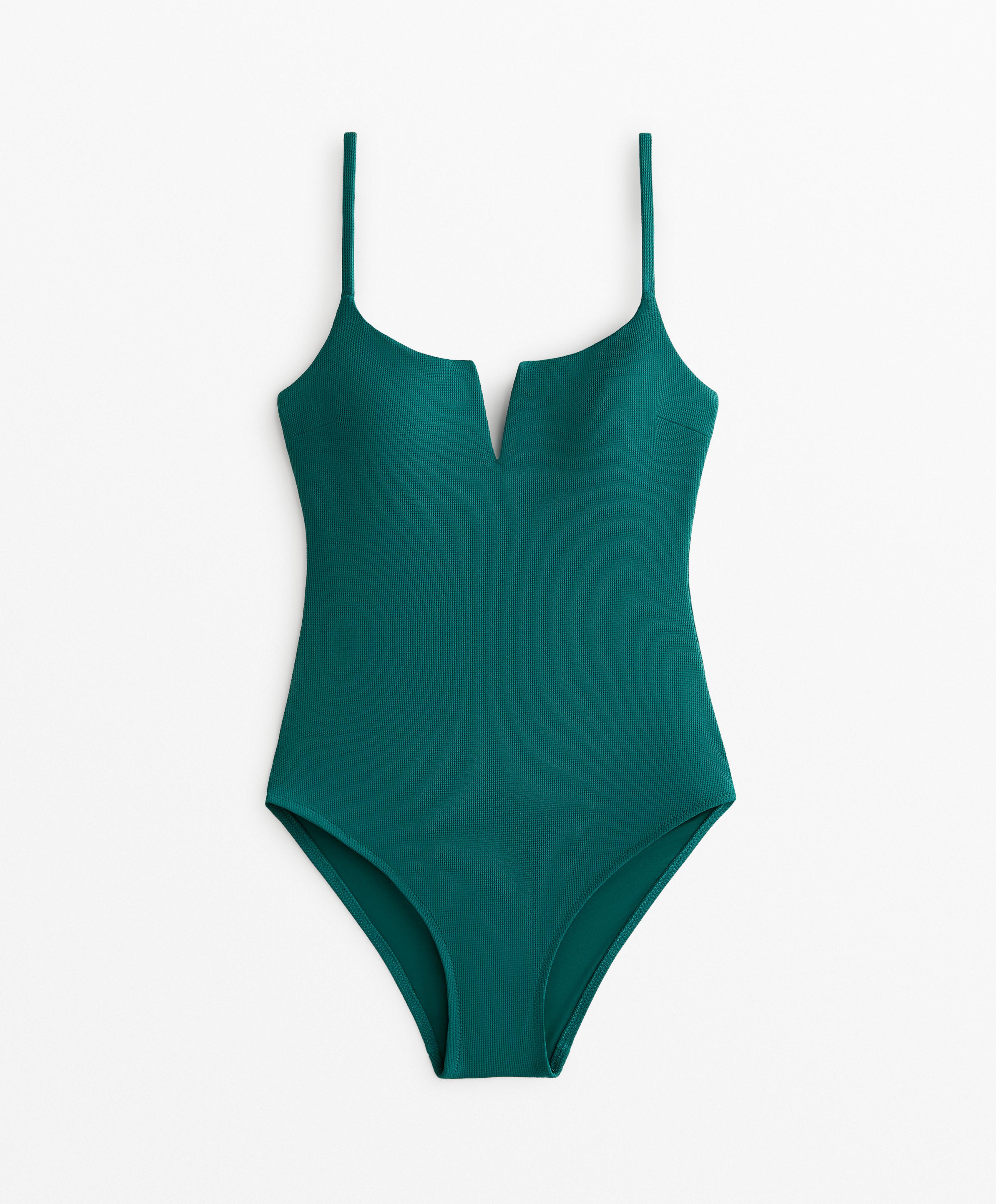 PIQUE V NECK SWIMSUIT