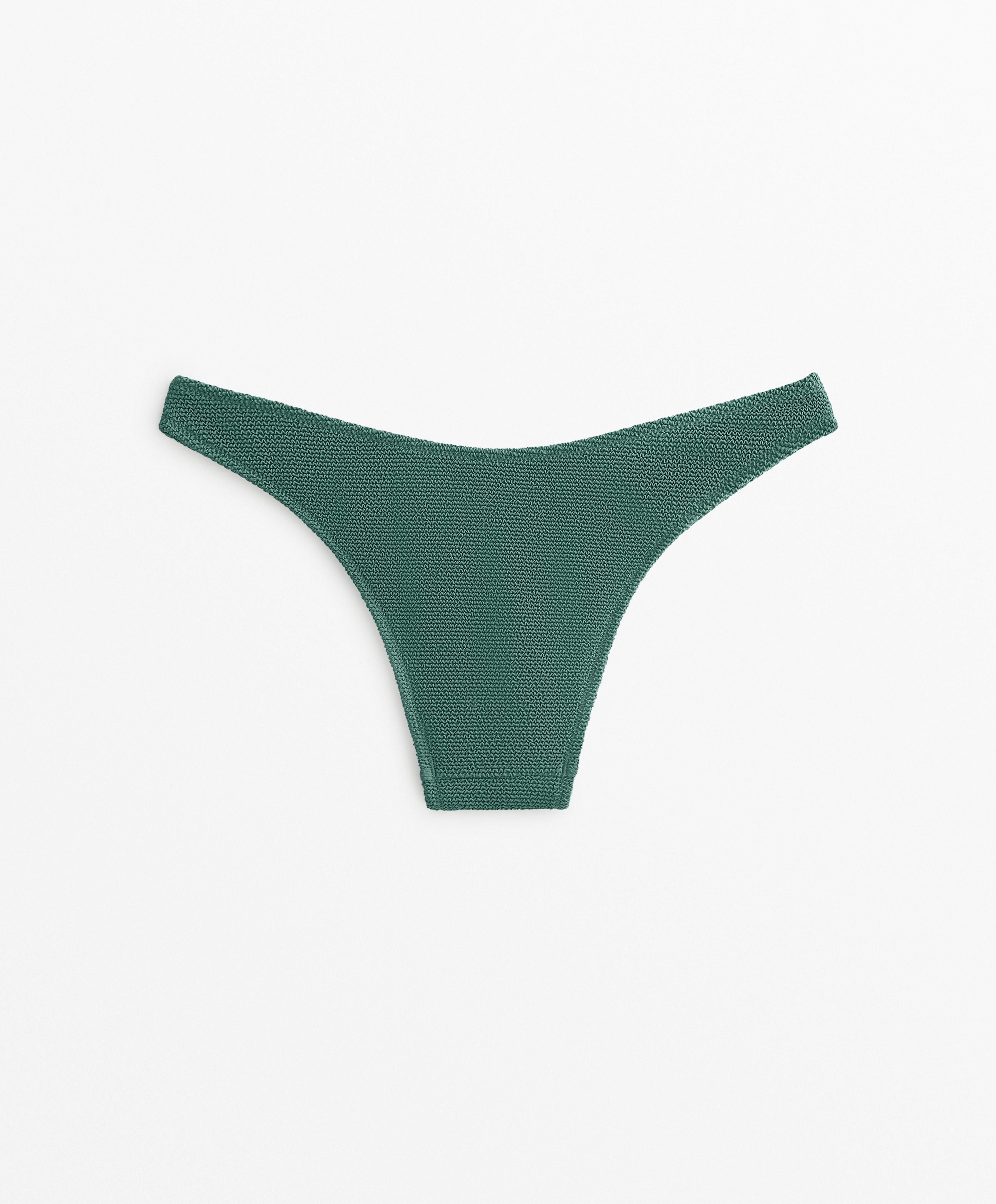 U CUT CRINKLE MID RISE BIKINI BOTTOMS