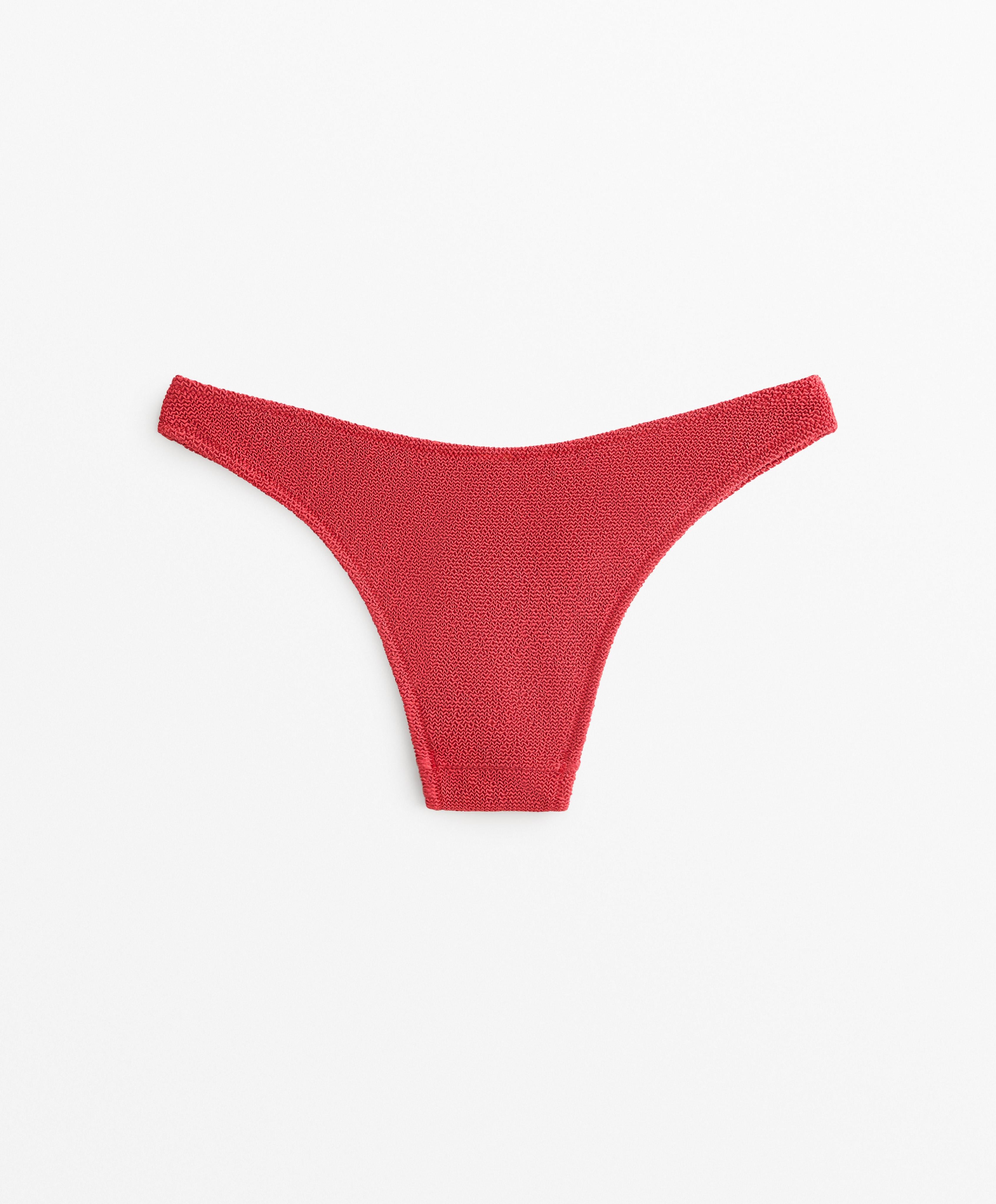 U CUT CRINKLE MID RISE BIKINI BOTTOMS
