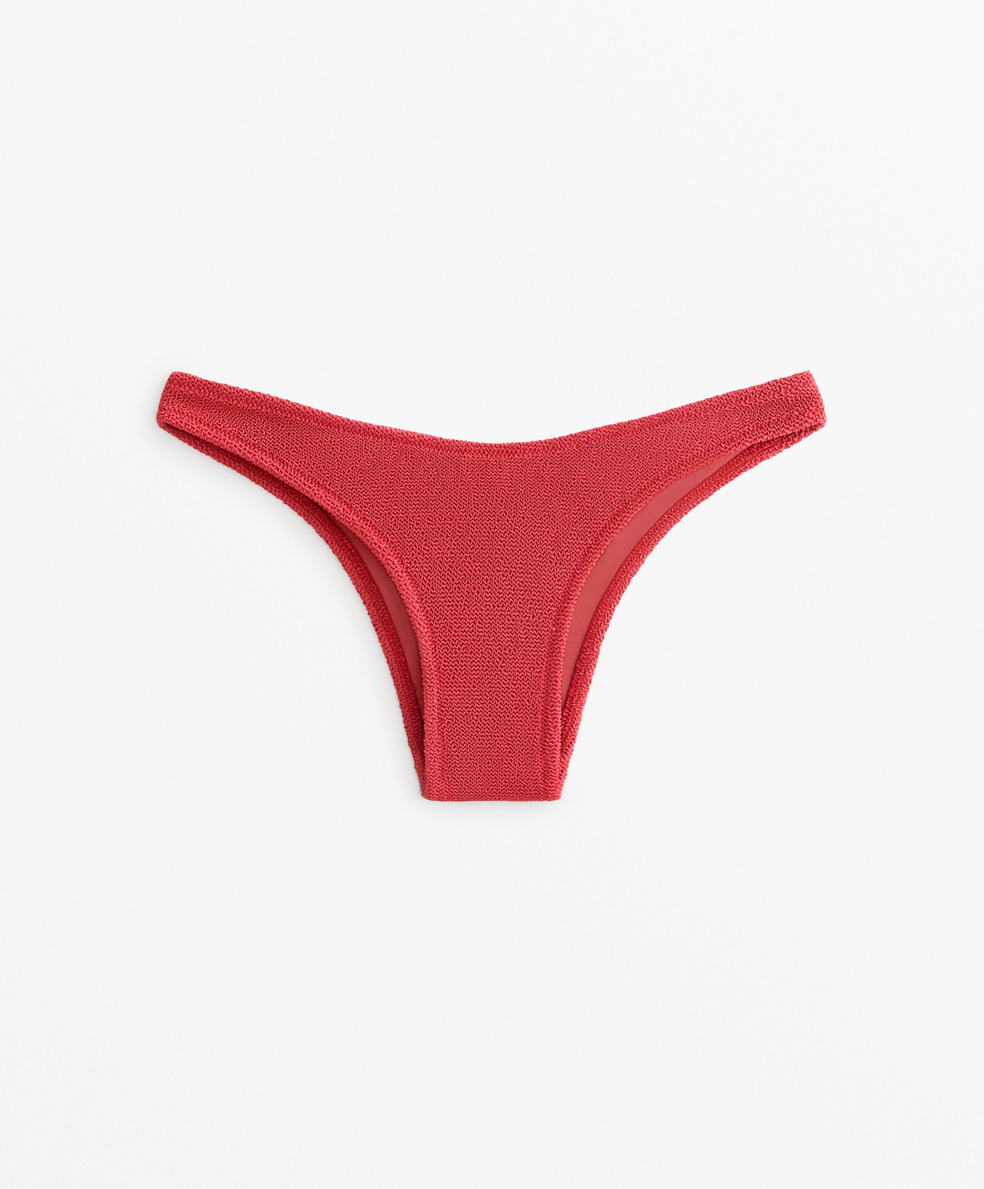 U CUT CRINKLE MID RISE BIKINI BOTTOMS