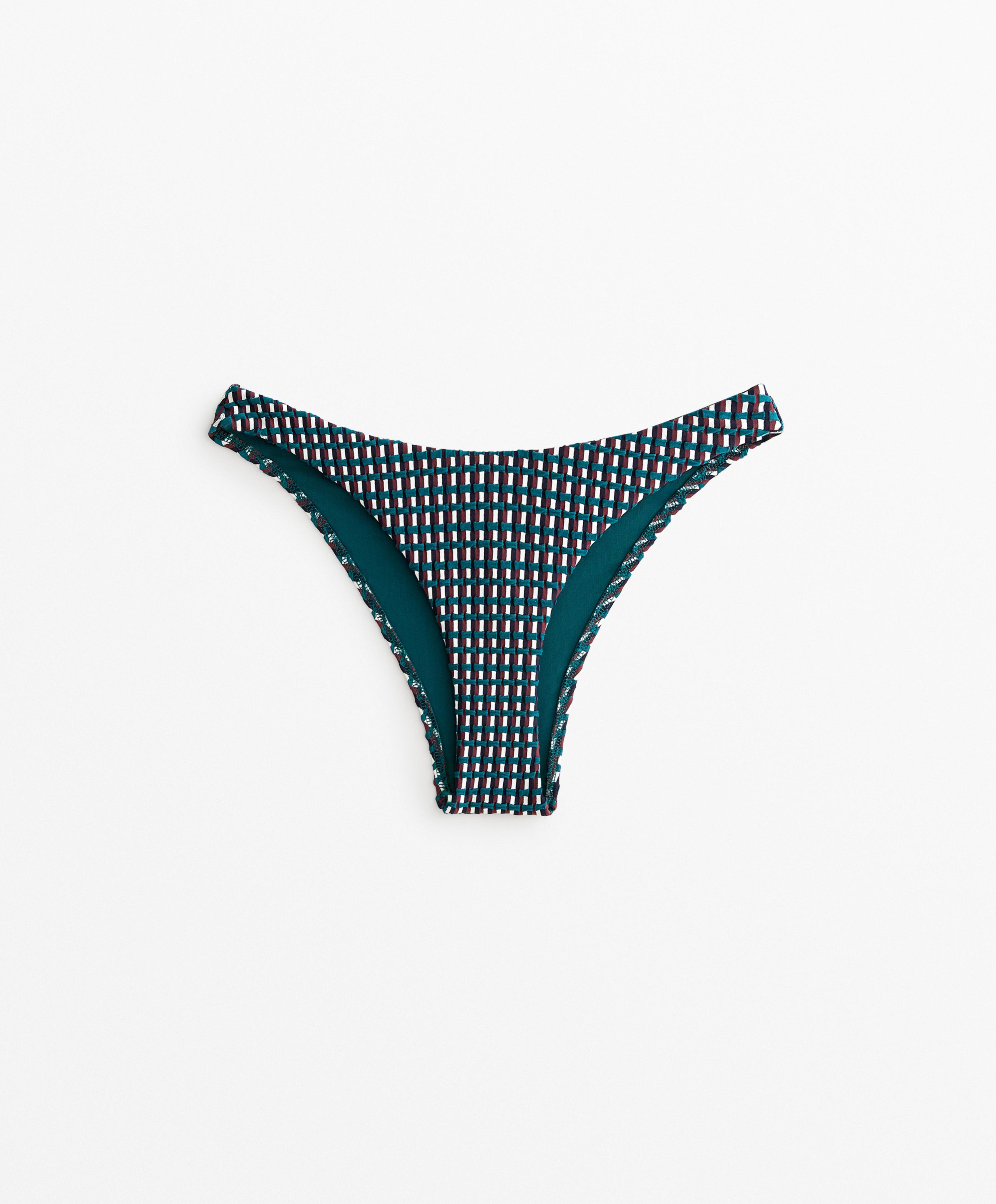 TRICOLOUR U CUT JACQUARD MEDIUM BIKINI BOTTOMS