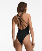 CROSSOVER STRAP HALTERNECK SWIMSUIT