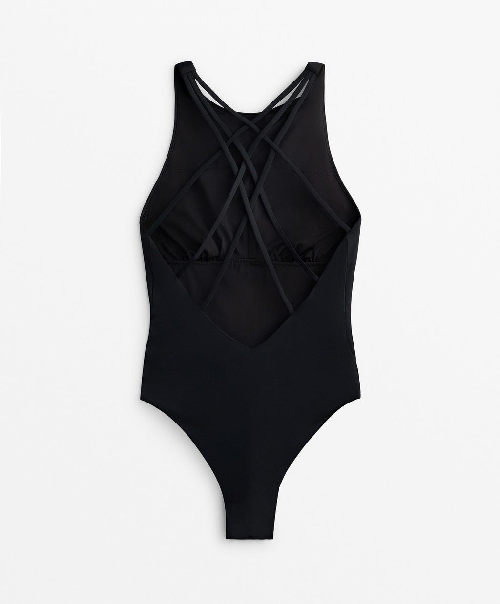 CROSSOVER STRAP HALTERNECK SWIMSUIT