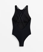 CROSSOVER STRAP HALTERNECK SWIMSUIT