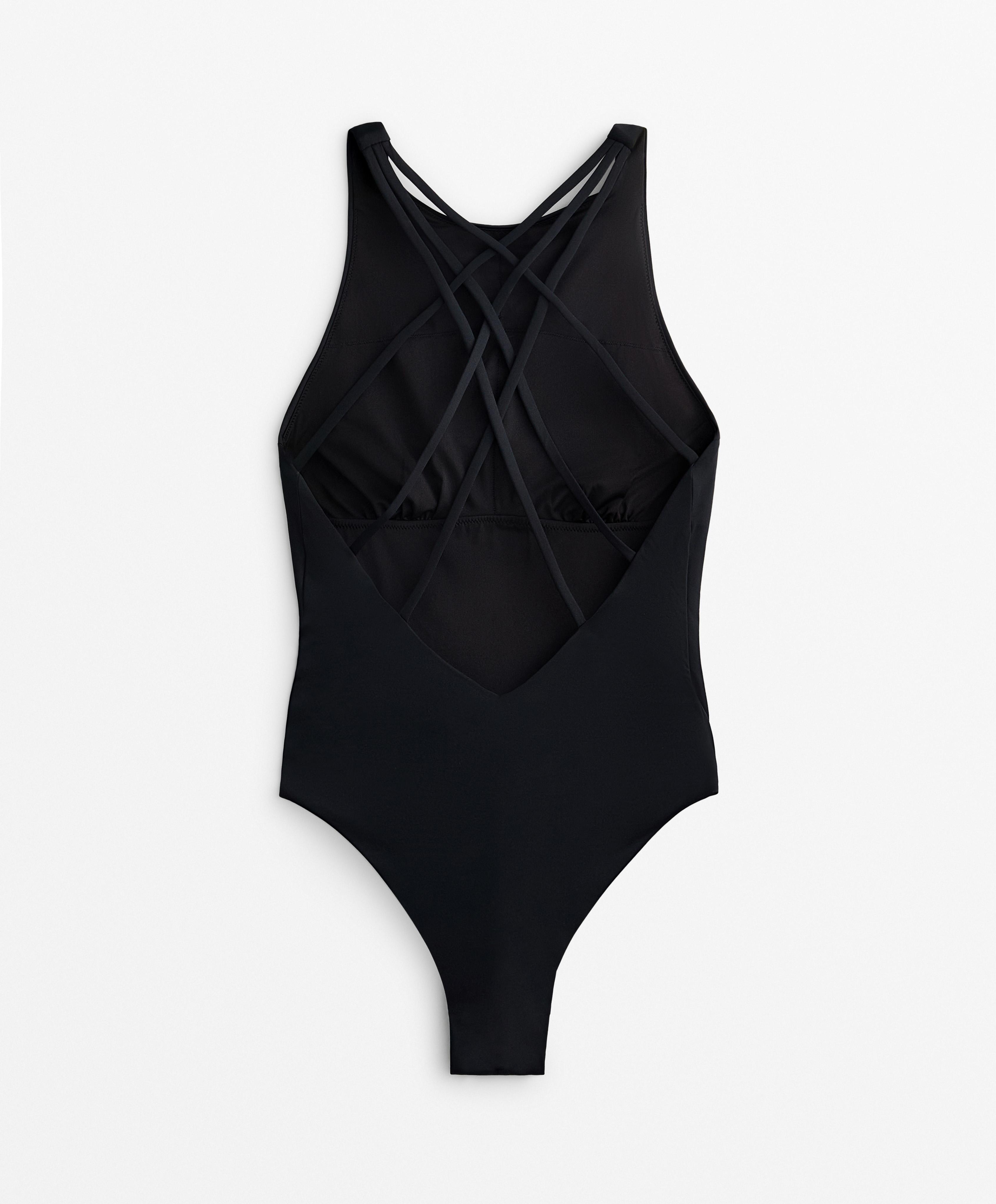 CROSSOVER STRAP HALTERNECK SWIMSUIT