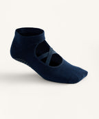 2 PAIRS OF COTTON BLEND YOGA AND PILATES SOCKS WITH CROSSOVER STRAPS