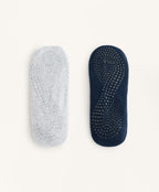 2 PAIRS OF COTTON BLEND YOGA AND PILATES SOCKS WITH CROSSOVER STRAPS