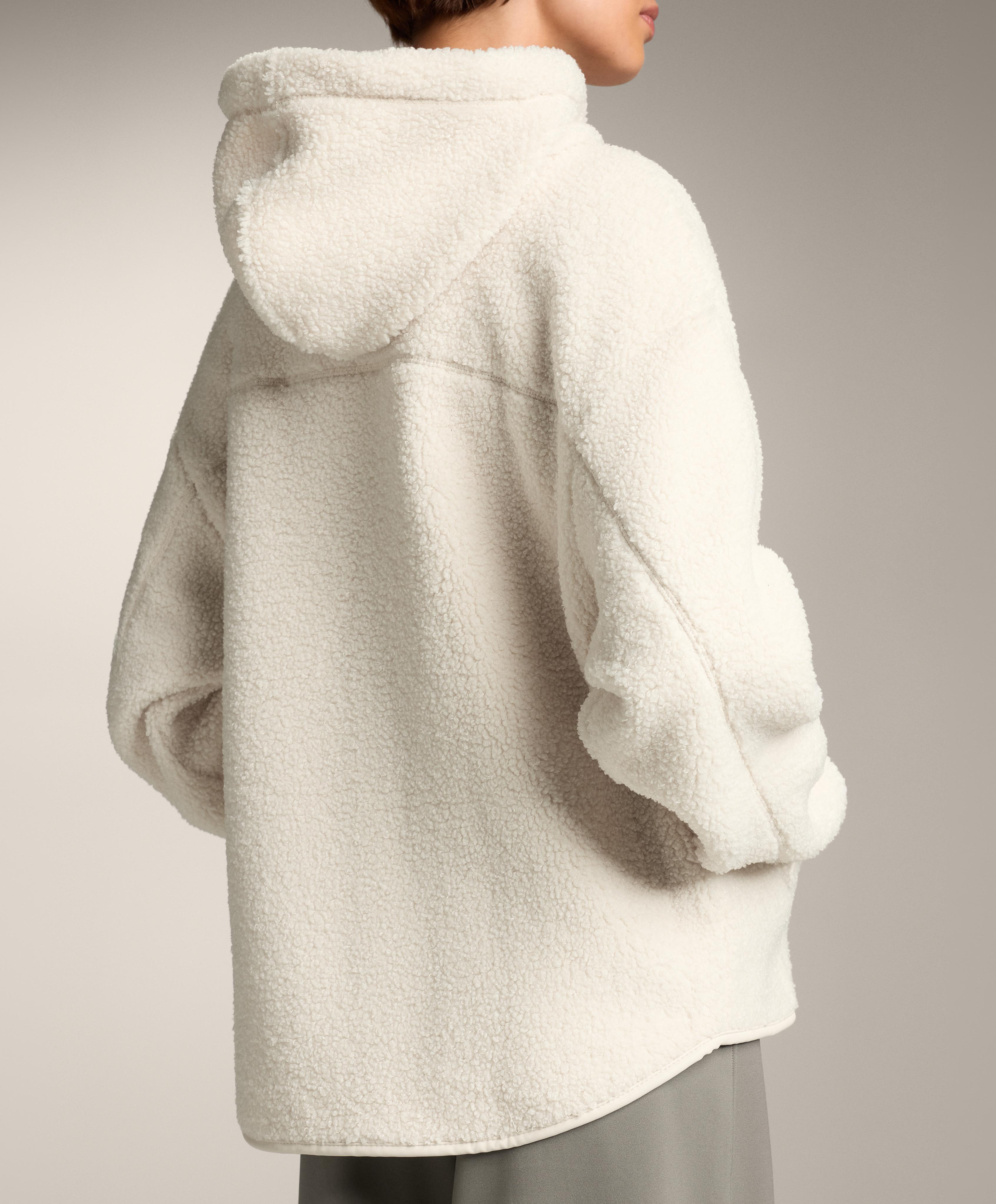 FAUX SHEARLING HOODED JACKET
