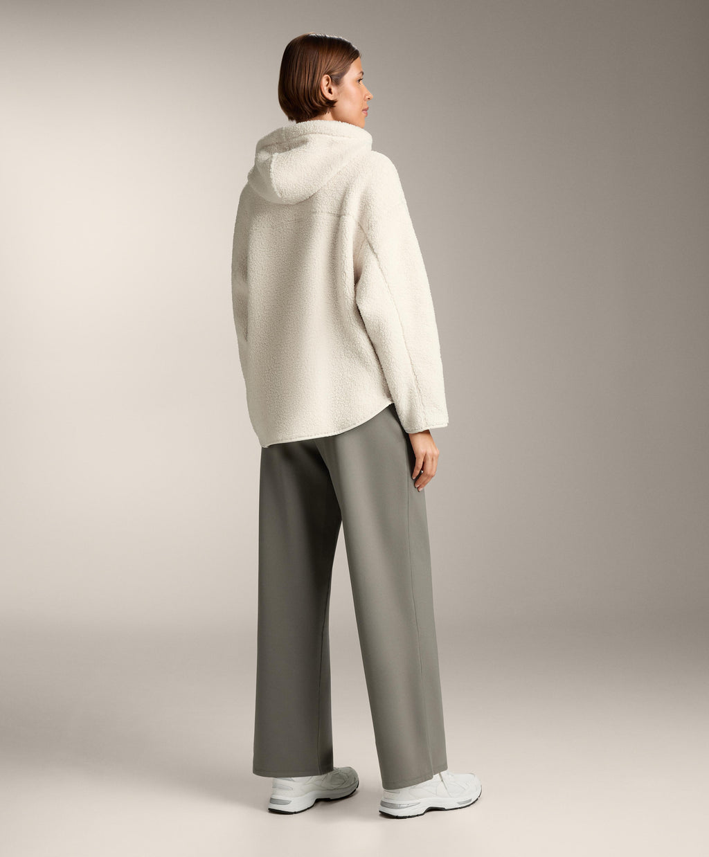 FAUX SHEARLING HOODED JACKET