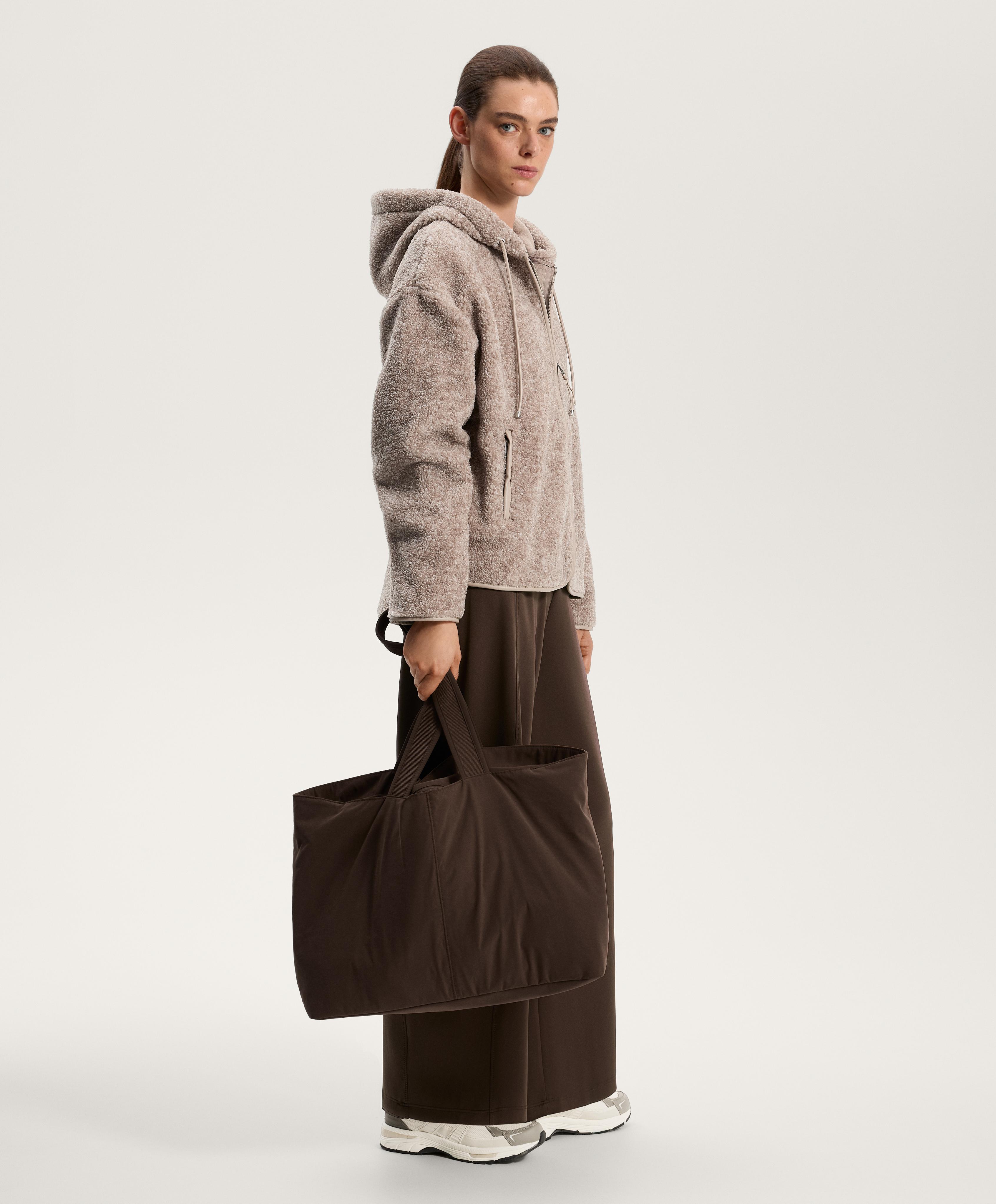 FAUX SHEARLING HOODED JACKET
