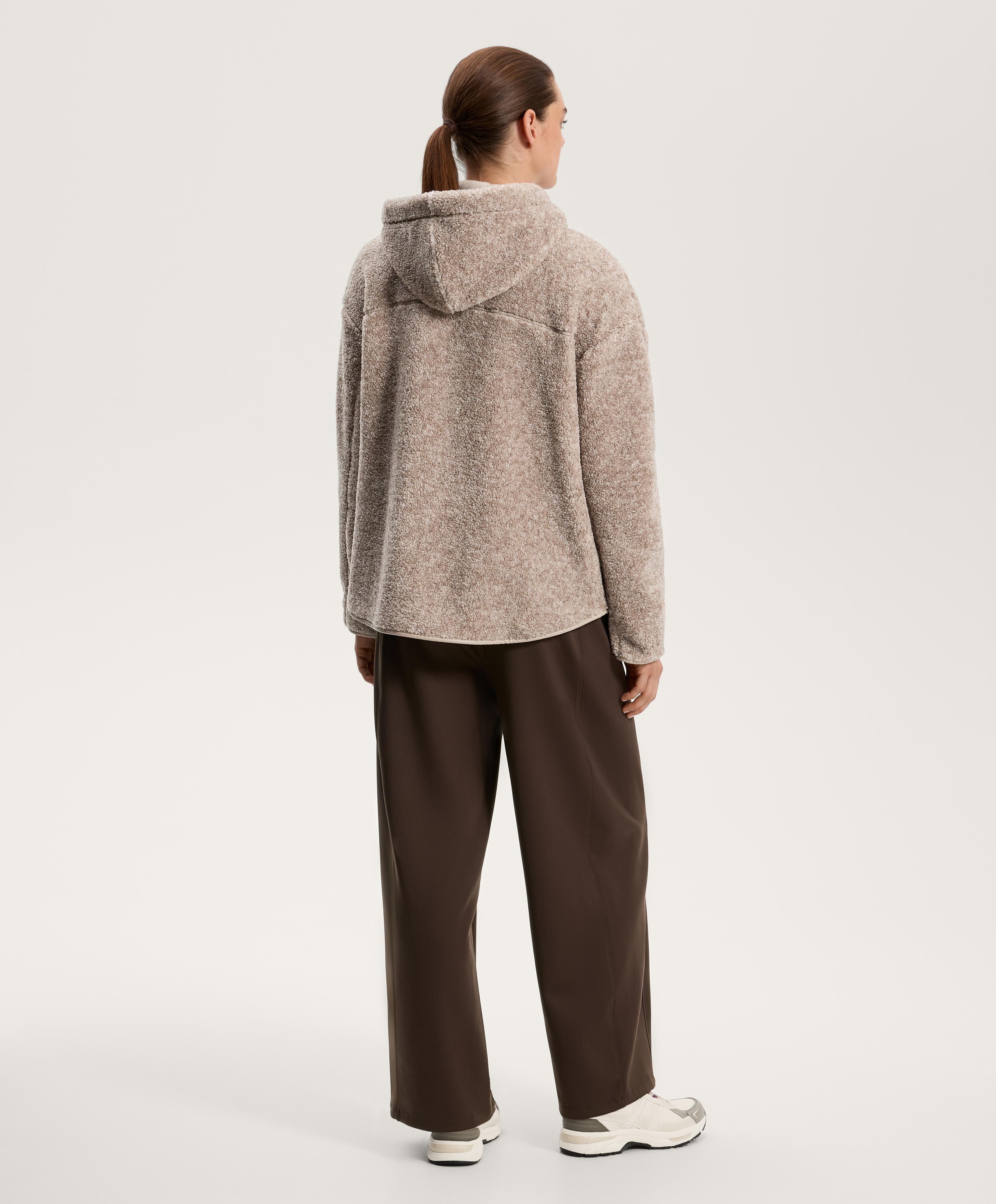 FAUX SHEARLING HOODED JACKET