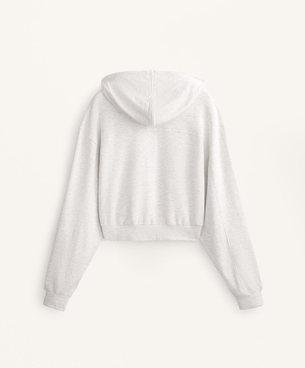 CROP HOODED JACKET WITH RIB DETAIL IN COTTON AND MODAL