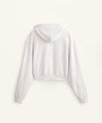 CROP HOODED JACKET WITH RIB DETAIL IN COTTON AND MODAL