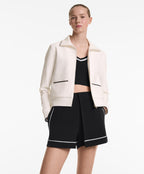 COTTON BLEND JACKET WITH CONTRAST DETAILS