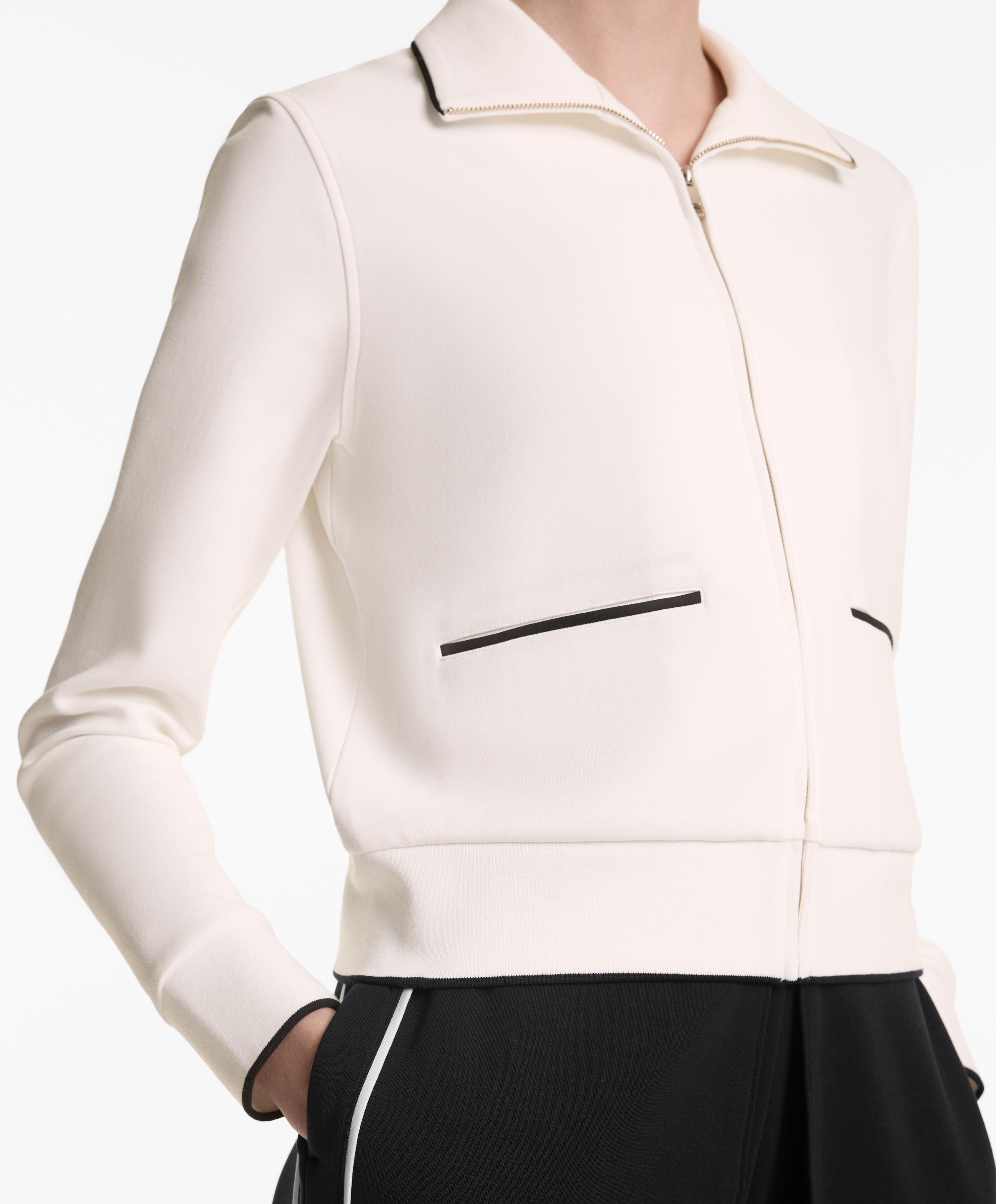 COTTON BLEND JACKET WITH CONTRAST DETAILS