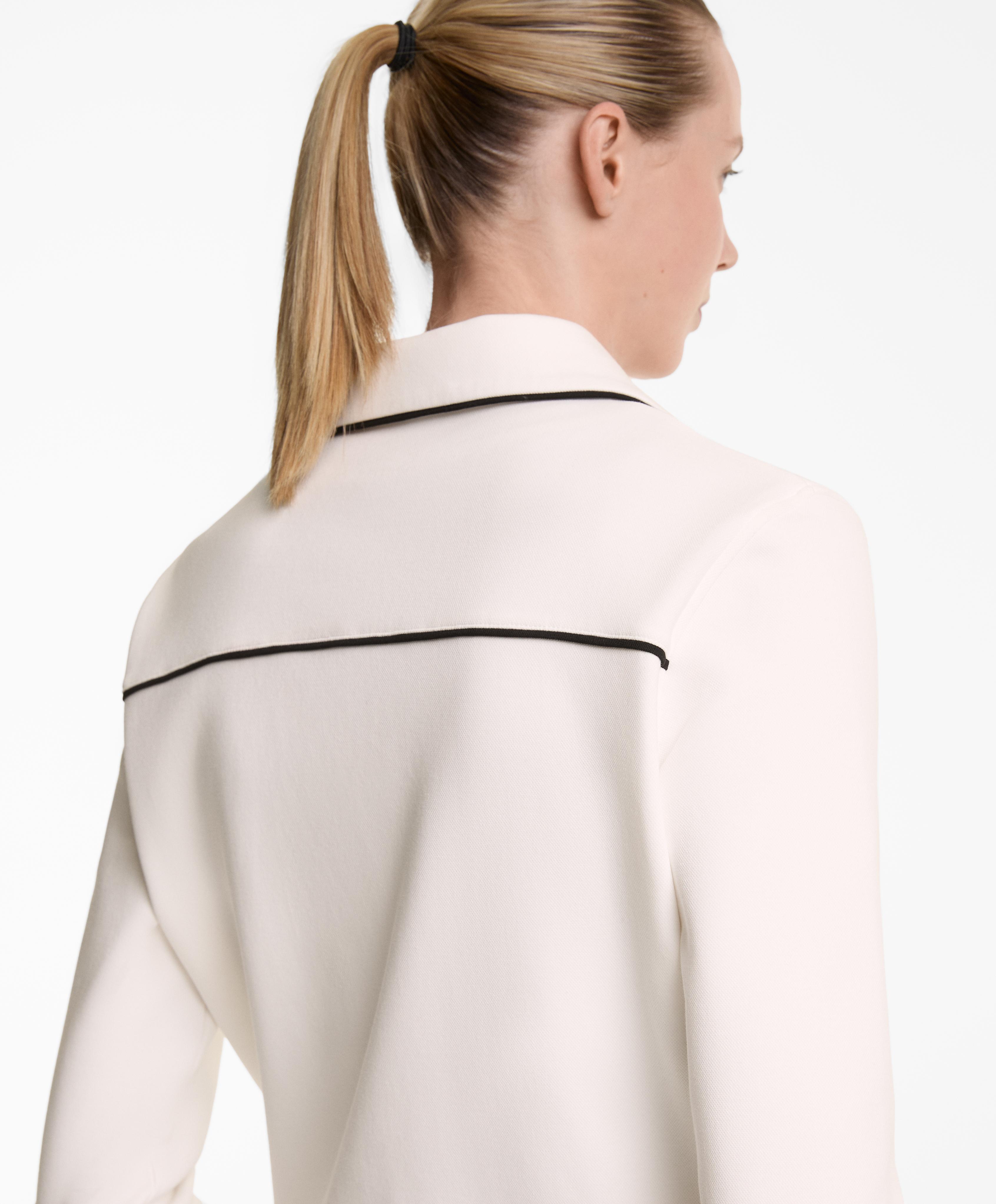 COTTON BLEND JACKET WITH CONTRAST DETAILS