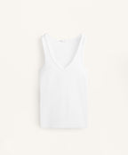 SLEEVELESS V NECK T SHIRT WITH COTTON AND MODAL